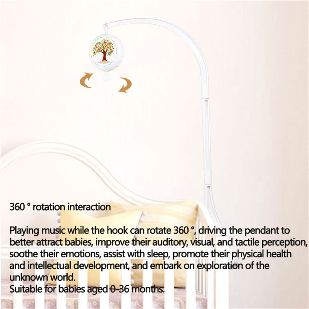 Baby Music Box and Frame Arm Bracket Baby Musical Crib Mobile Toy Nursery Decorations Rhythm Bed Bells Toy