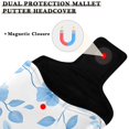 thumbnail image 3 of Haosy Blue Flower and Leaf Golf Mallet Putter Cover Strong Magnetic Leather Golf Club Headcover Closure, 3 of 7
