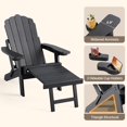 thumbnail image 4 of Noelse Folding Adirondack Chair Set of 2, HDPE Adirondack Chairs with Retractable Ottoman and 5-Level Adjustable Backrest,Black, 4 of 17