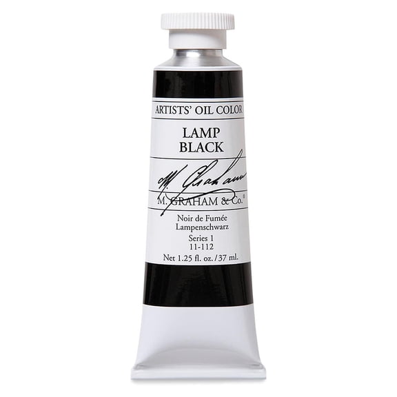 M. Graham Artists' Oil Color - Lamp Black, 37 ml tube