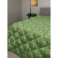 thumbnail image 2 of Winter Down Alternative Comforter, Christmas Forest with Pine Trees Snowing Silhouette Style Pattern, Microfiber Quilt for All Season, 5 Sizes, Emerald Vermilion and White, by Ambesonne, 2 of 3