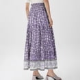 thumbnail image 5 of Yucgh Women's Solid Color High Waist Trumpet Maxi Skirt, Bohemian Tiered A-line Skirt, Flowy Layered Casual Long Skirt with Elastic Waist,Purple,S, 5 of 7