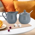 thumbnail image 4 of Juego de azucarero de cerámica, jarra para azúcar y crema, azucarero decorativo con Gris, 4 of 6