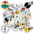 thumbnail image 5 of 35pcs Colorful Music Stickers Retro Instrument Stickers Floral Fun Stickers for Suitcase Fridge, 5 of 9
