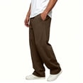 thumbnail image 5 of Men's Casual Sweatpants Drawstring Elastic Waist Wide Leg Straight Leg Loose Fit Draped Pockets Pants for Workout and Gym Wear, 5 of 5