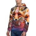 thumbnail image 3 of Fotbe Men's Hoodie with Color Splash Fox Portrait Pattern - Kangaroo Pocket Pullover Hooded Sweatshirt, Perfect for Daily Wear, Travel, and Home-Large, 3 of 7