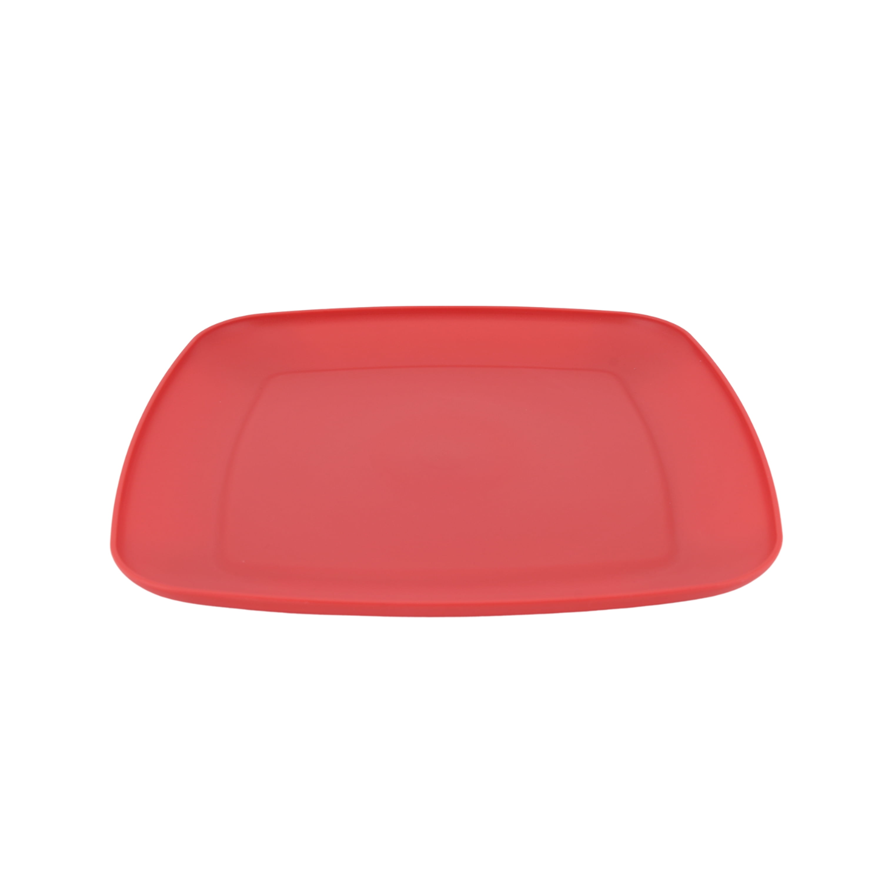 Mainstays Red Square Plastic Plate, 10-inch