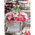 thumbnail image 4 of Outdoor Tablecloth with Umbrella Hole and Zipper, Red Gnomes Round Table Cloth 60 Inch Waterproof Tablecloth, Valentine Roses Love Leaves Pink Plaid Picnic Table Cover for Patio Camping, 4 of 7