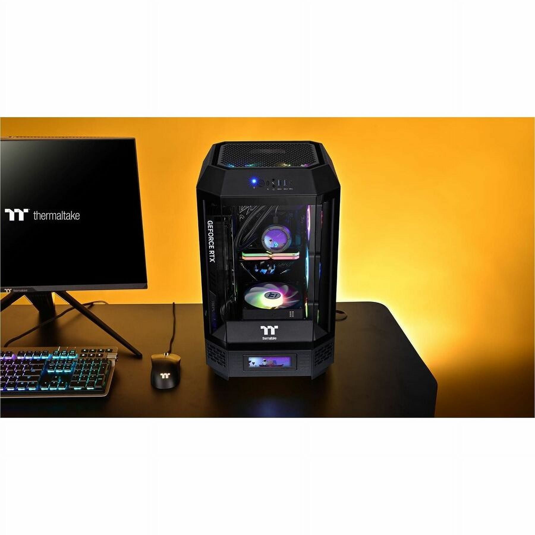 Thermaltake Tower 250 Black Mini-ITX Mini Tower 2x120mm CT Fans Included 360mm Radiator Support 360mm GPU Clearance Dual Chamber CA-1Z9-00S1WN-00
