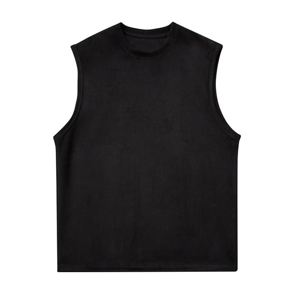 CHGBMOK Men's Tank Tops Vintage Solid Color Casual Fitness Sport Permeability Round Neck Tank Top Sizes M-5XL