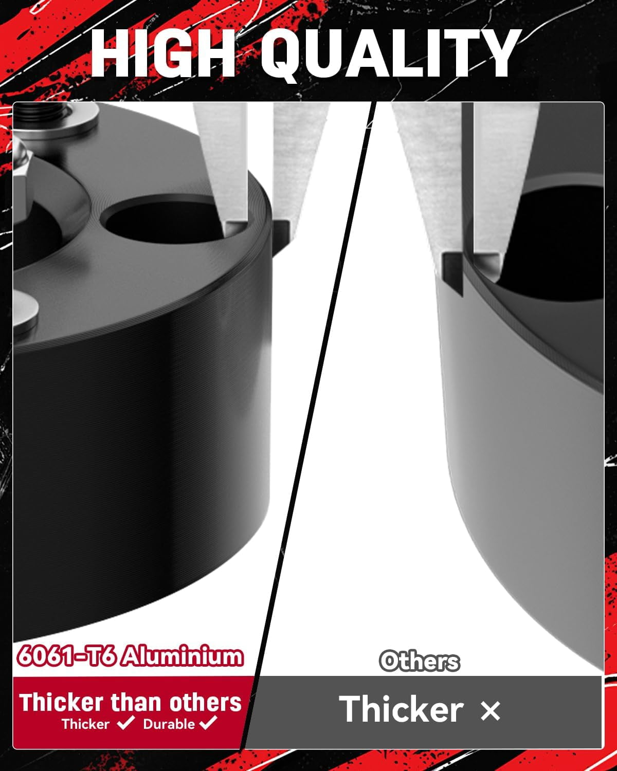Richeer 3" Front Leveling Lift Kit Compatible with 2007-2026 Silverado 1500 2WD/4WD, Leveling Lift Kit for 2007-2026 Sierra 1500 2WD/4WD Forged Front Strut Spacers Raise Front of Vehicle by 3"