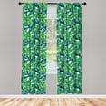 thumbnail image 4 of Ambesonne Banana Leaf Window Curtains, Brazilian Tropical Leaf, Each 28" W x 84" L, White and Green, 4 of 4
