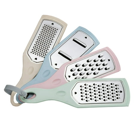GIXUSIL 4-in-1 Kitchen Cheese Grater, Stainless Steel Grater for Ginger, Garlic, Nutmeg, Chocolate, Vegetables, Coconut, Lemon, Carrot, Dishwasher Safe，Colorful