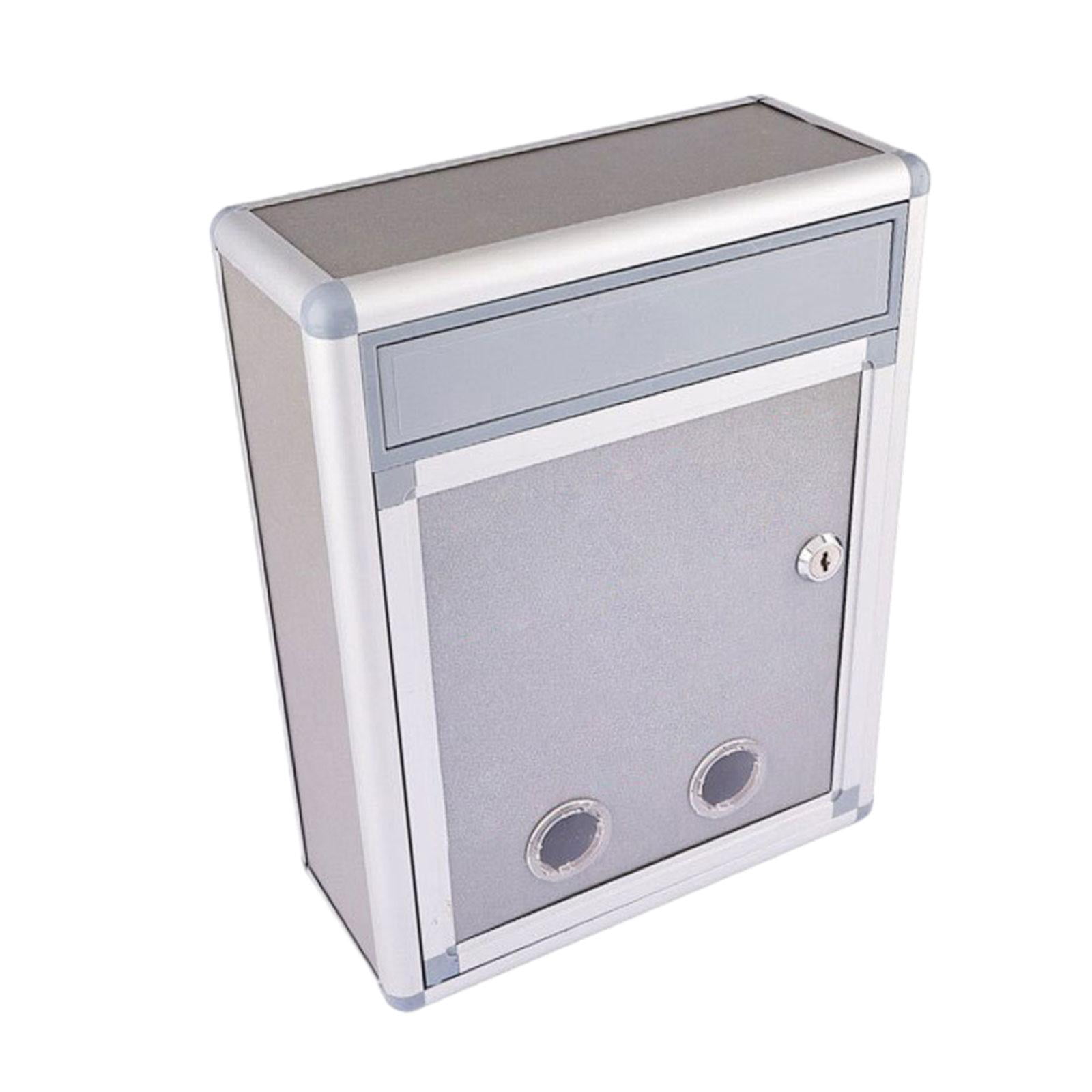 Baoblaze Wall Mount Mailbox Postbox Secure Rustproof Metal Vertical with Key Drop Box BF035 Front Input