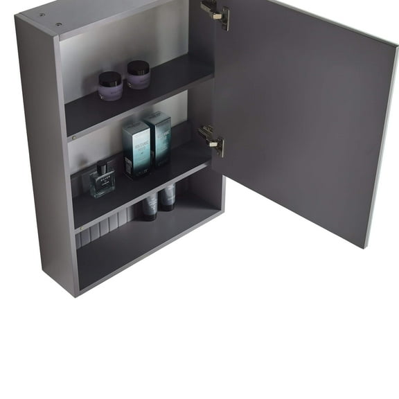 Fine Fixtures Venezia 18" Medicine Cabinet, Rock Gray, Wood, Wall-Mounted