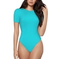 thumbnail image 2 of Goofa Aqua Printed Women Rash Guard Short Sleeve,Tummy control Swimsuit Surfing Swimsuit Bathing Suit One Piece Swimsuit UPF 50-X-Large, 2 of 9