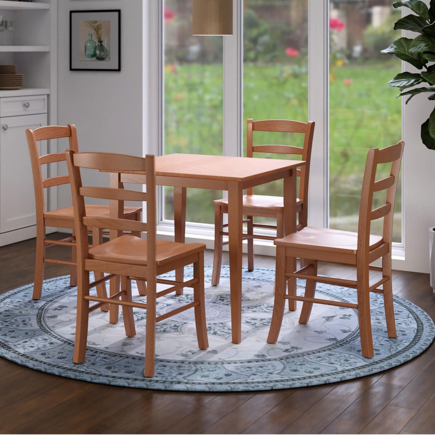 Groveland 5pc dining table & ladder back chair, Natural