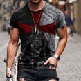 thumbnail image 4 of T-Shirt Blouse Décontracté à Col Rond pour Homme Mode Jour de l'Indépendance Manches Courtes Ample, 4 of 9
