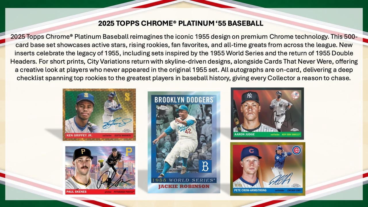 2025 Topps Chrome Platinum Anniversary Baseball Hobby Box Cards