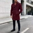 thumbnail image 7 of KeShDi Trench Coat for Men Double Breasted Lapel Long Sleeve Jacket Wine M, 7 of 7