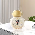 thumbnail image 4 of Reloj despertador con diseño de astronauta, silencioso, funciona con pilas, para mesa. astronauta dorado, 4 of 7