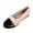 White, variant on Womens Ballet Flats Round Toe Patent Leather Color Block Bow Slip On Cushioned Dressy Wedding Lightweight Comfort Flat Shoes White Size US9