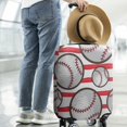 thumbnail image 2 of Red and White Striped Baseballs Pattern Luggage Cover Fashion Suitcase Cover Baggage Covers Fit 25-28 Inch Luggage (Go Travel), 2 of 5