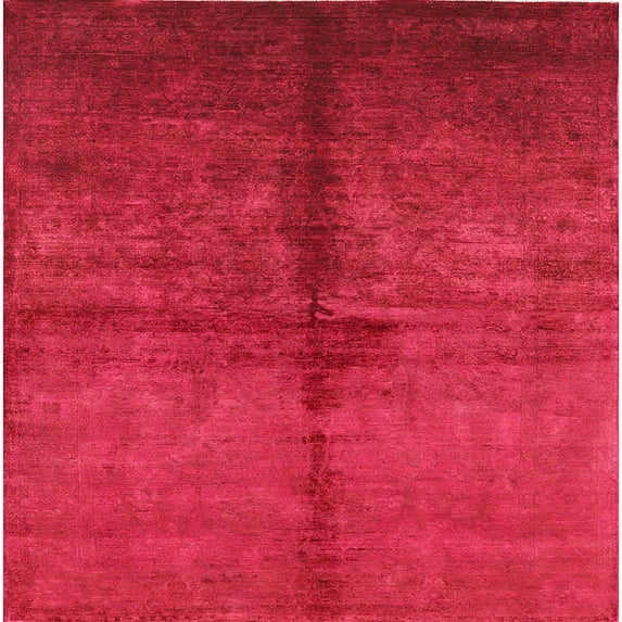 Ahgly Company Machine Washable Indoor Square Industrial Modern Ferrari Red Area Rugs, 5' Square