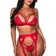thumbnail image 3 of Gibobby Lencería sexy de mujer tanga Día de San Valentín Encaje Tanga Bragas Ropa interior Liga Mujer Sexy Sujetador Lencería Ropa de dormir Conjunto Nuevos íntimos(Rojo, M), 3 of 5