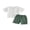 Green, variant on BemeyourBBs Toddler Baby Boy Summer Clothes Infant baby Boys Cotton Linen Outfits Short Sleeve Solid Color Button Down Shirt Tops and Elastic Waist Pockets Shorts 2Pcs Set