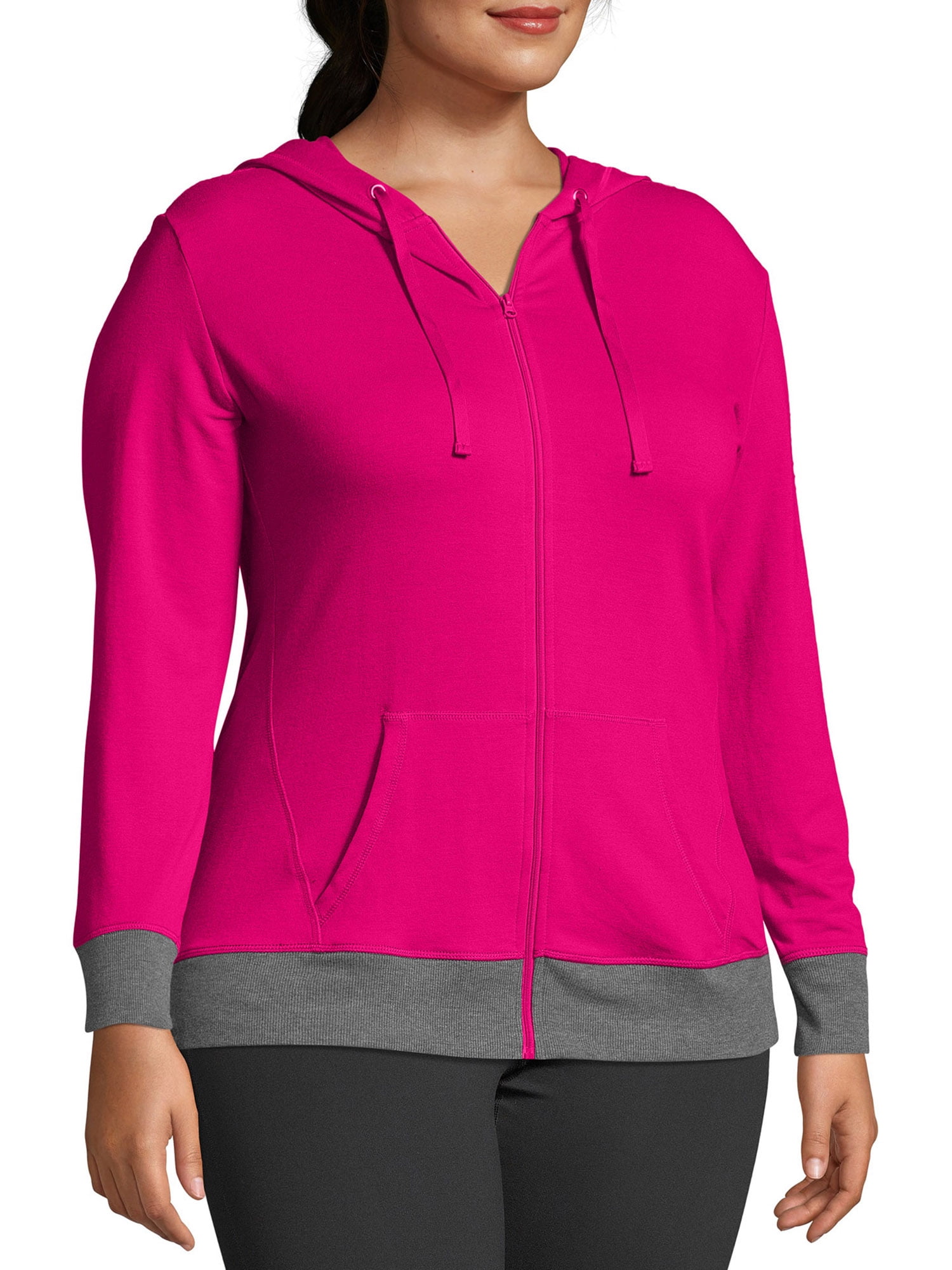 just my size women's plus zip hoodie