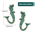 thumbnail image 3 of Sungmor Baño Playero de Hierro Fundido Hooks, Colgadores de Playa Vintage Rústicos de Sirena, Paquete de 2, Verde Antiguo, 3 of 9