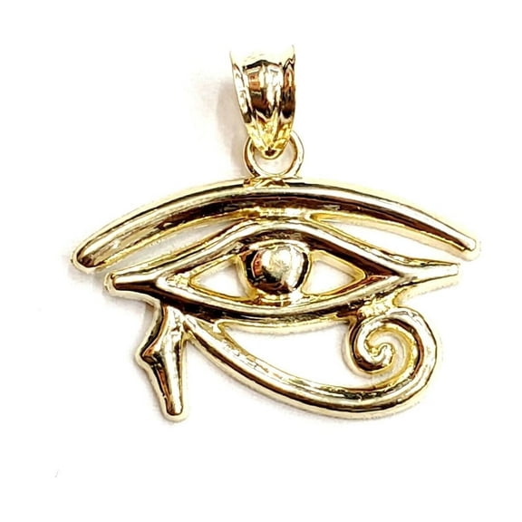 10k yellow Gold Egyptian eye of Horus protection Pendant fine gift jewelry 1.6g