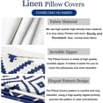 thumbnail image 4 of Decorative Throw Pillow Covers 20x20 Inch Blue Pillow Covers for Couch Sofa Living Room Bedroom car,Farmhouse Outdoor Throw Pillow Cover,Modern Geometric Linen Square Throw Pillow Case Set of 4, 4 of 6