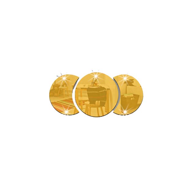 Bearachild 3 piezas de pegatinas de espejo para pared, juego de accesorios para en interiores, calcomanías de habitación, decoraciones de estilo Decoración del hogar Dorado Bearachild HA072878-02