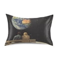 thumbnail image 7 of Yayeee Pillowcase King Size Set of 2 Satin Wrinkle Resistant Pillow Case, Sitting on The Moon, 7 of 7