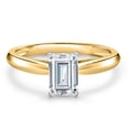thumbnail image 3 of Gem Stone King 10K Two Tone Gold White Moissanite Engagement Ring for Women | 0.57 Cttw | Emerald Cut 6X4MM | Gemstone Birthstone | Size 7, 3 of 7