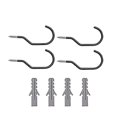 thumbnail image 1 of 8 ganchos para bicicletas resistentes, colgadores para bicicletas, ganchos de almacenamiento para garaje, pared y techo con tornillos, color negro., 1 of 1