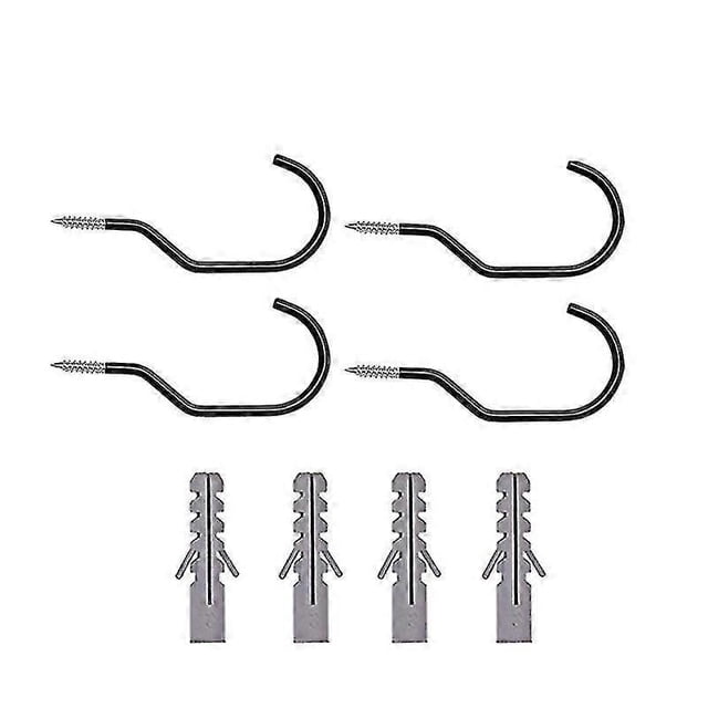 8 ganchos para bicicletas resistentes, colgadores para bicicletas, ganchos de almacenamiento para garaje, pared y techo con tornillos, color negro.