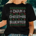 thumbnail image 2 of Cajun Louisiana Holiday Graphic Ugly Christmas Sweater Tee Unisex Adult Cotton Casual Xmas T-Shirt, Size L, Color Black, 2 of 4