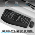 thumbnail image 6 of RECCAZR Ergonomic Wireless Keyboard and Mouse Combo, Leather Cushioned Palm Rest, Wave Keys, 3-Level DPI Adjustable Wireless Ergonomic Mouse for Windows, Mac OS Desktop/Laptop/PC（Black), 6 of 9
