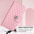 thumbnail image 6 of For Apple iPhone 16 Pro Max Argyle Pattern PU Leather Wallet Case Magnetic Flip Cover 7-Card Slots Pocket With Detachable  Wrist Strap,Pink,For iPhone 16 Pro Max, 6 of 7