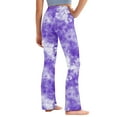 thumbnail image 5 of Odeerbi 2-13 Years Toddler Girls Wide Leg Yoga Pants Tie-Dye Workout Dance Athletic Sports Pants Cute Elasticity High Waist Straight Leg Pants, 5 of 9
