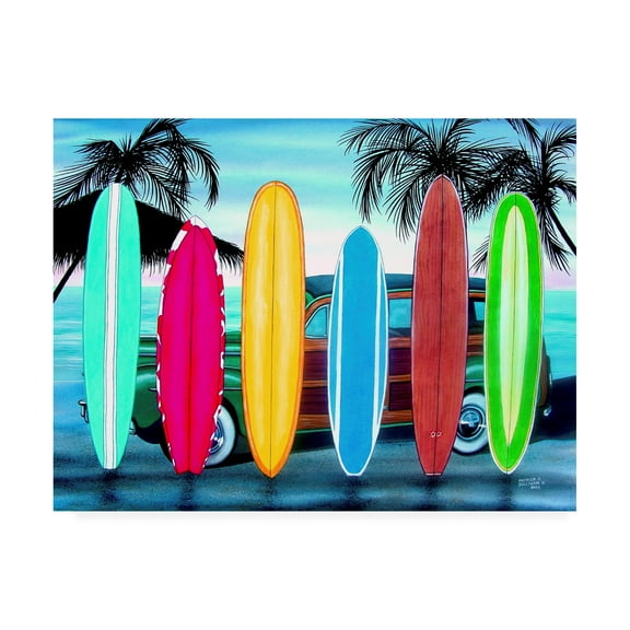 Trademark Fine Art 'Woody & Surfboards' Canvas Art by Patrick Sullivan