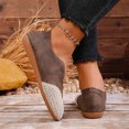 thumbnail image 6 of Women's Breathable Flat Shoes Comfortable Slip On Dress Shoes Fashion Color Blocking Low Cut Casual Shoes Brown Size 8.5, 6 of 8