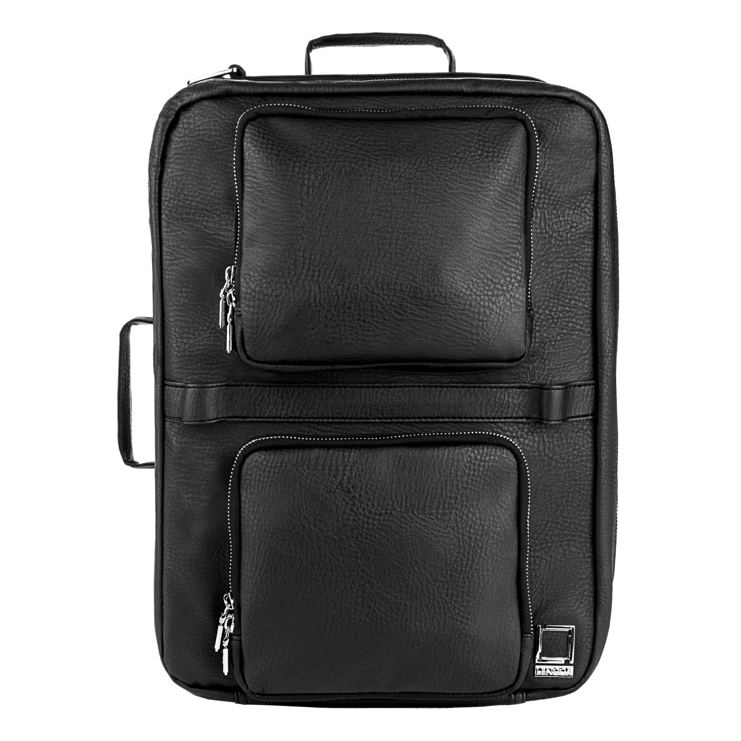 Lencca Quadra 4-in-1 Convertible Laptop Bag – Messenger, Backpack, Tote & Briefcase – Fits 13.5" Surface Book & Most 13"–15.6" Laptops – Water-Repellent Black