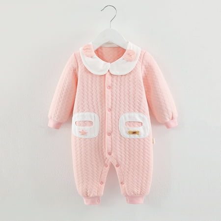 

Aayomet Baby Rompers Boy Unisex Babies Long-Sleeve Thermal Bodysuits Pink 3-6 Months