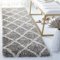 thumbnail image 2 of SAFAVIEH Hudson Shag Jackson Trellis Runner Rug, Grey/Ivory, 2'3" x 8', 2 of 8