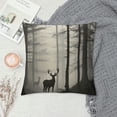 thumbnail image 2 of COMIO Deer Throw Pillow Cover Patio Furniture Misty Forest Decorative Cushion Cases Home Décor for Couch Bed Sofa, 2 of 5