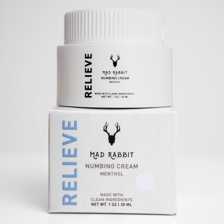 Mad Rabbit Relieve Tattoo Numbing Cream, Unscented, Maximum Strength, 1.5 oz